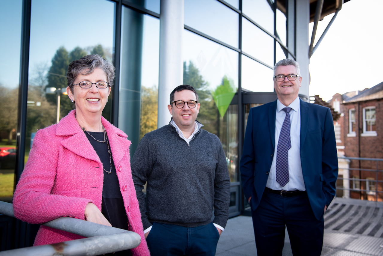 Sue Burnell (left) and Kevin Oubridge (right) from Business Net Zero with Tim Lloyd (middle) from CQS Solutions.